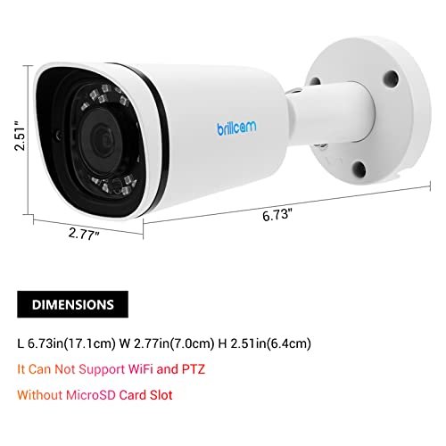 Brillcam 5MP Cámara de Seguridad PoE para Exterior, Cámara IP Interior