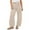 Beige, variant on RQYYD Women's Corduroy Pants Barrel Mid-Rise Elastic Waist Cord Pants Casual Wide Leg Baggy Trouser with Pockets