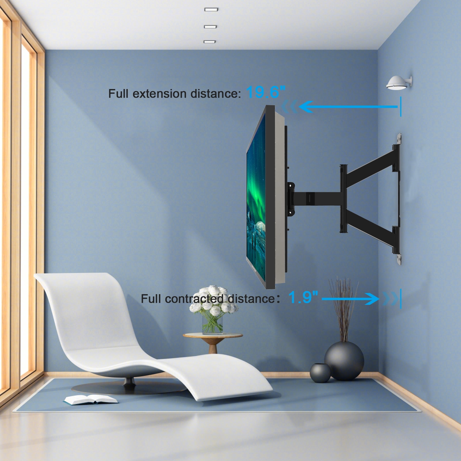 SYLVOX  TV Wall Mount Bracket Full Motion, Fit for TV 40"-75"，Dual Arms with Flexible 6 Articulating Max. VESA 600 x 400 mm, Holds up to 100lbs