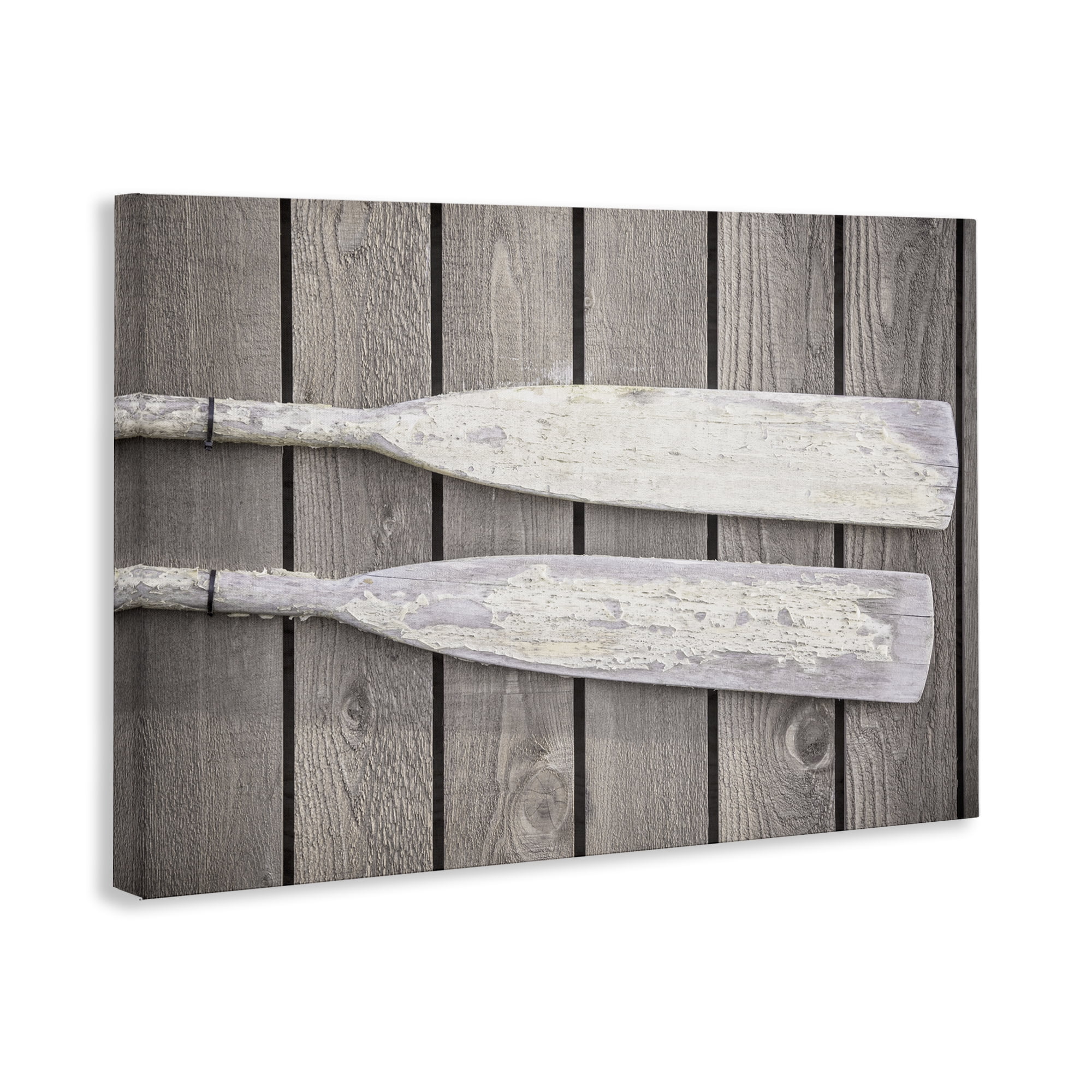 Stupell Industries Rustic Oars Pair Nautical & Beach Photography Wrapped Canvas Art Print Wall Art, 36 x 24