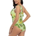thumbnail image 4 of Gaeub Cute Dinosaurs Cartoon Women's One Shoulder Ruffle Tummy Control Swimwear for Swimming Surfing Beach Party - Medium, 4 of 8
