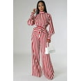 thumbnail image 2 of Striped Pattern Pant Set (S, MultiBlack), 2 of 8