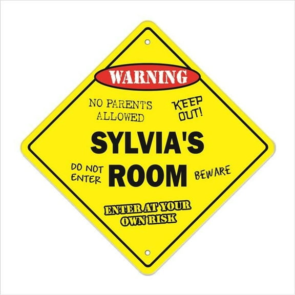 SignMission X-Sylvias Room 12 x 12 in. Crossing Zone Xing Room Sign - Sylvias