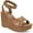 Cognac Smooth, variant on Womens Tiaraa Ankle Strap Heeled Wedge Sandals