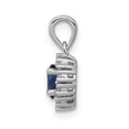 thumbnail image 2 of 14k White Gold Diamond and .32 Sapphire Oval Halo Pendant QPM5252-SA-010-WA, 2 of 4