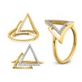 thumbnail image 3 of 1/6 Carat (ctw) Diamond Triangle Ring in 14K Yellow Gold, 3 of 5
