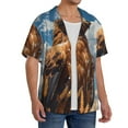 thumbnail image 2 of KLL Blue Sky White Cloud Eagle Print Men's Shirt Short Sleeve Button Down Summer Cuba Beach Shirts- Large, 2 of 5