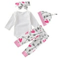 thumbnail image 3 of BULLPIANO Infant Baby Girl Romper Pants Headband Hat Clothes Outfit Set 6-12 Months, 3 of 13