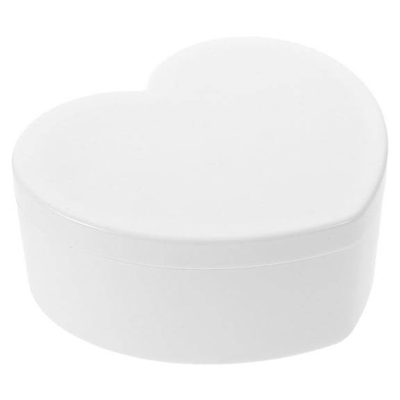 HINTRMENT 1Pcs White Heart Shaped Jewelry Box for Girls with Make Up Mirror and Portable Design