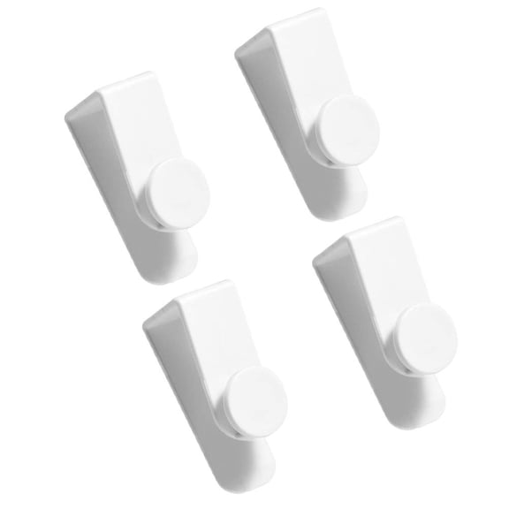 FENGGUIQU 4Pcs Punch Free Key Bag Coat Holder Hooks White Plastic for Home Storage