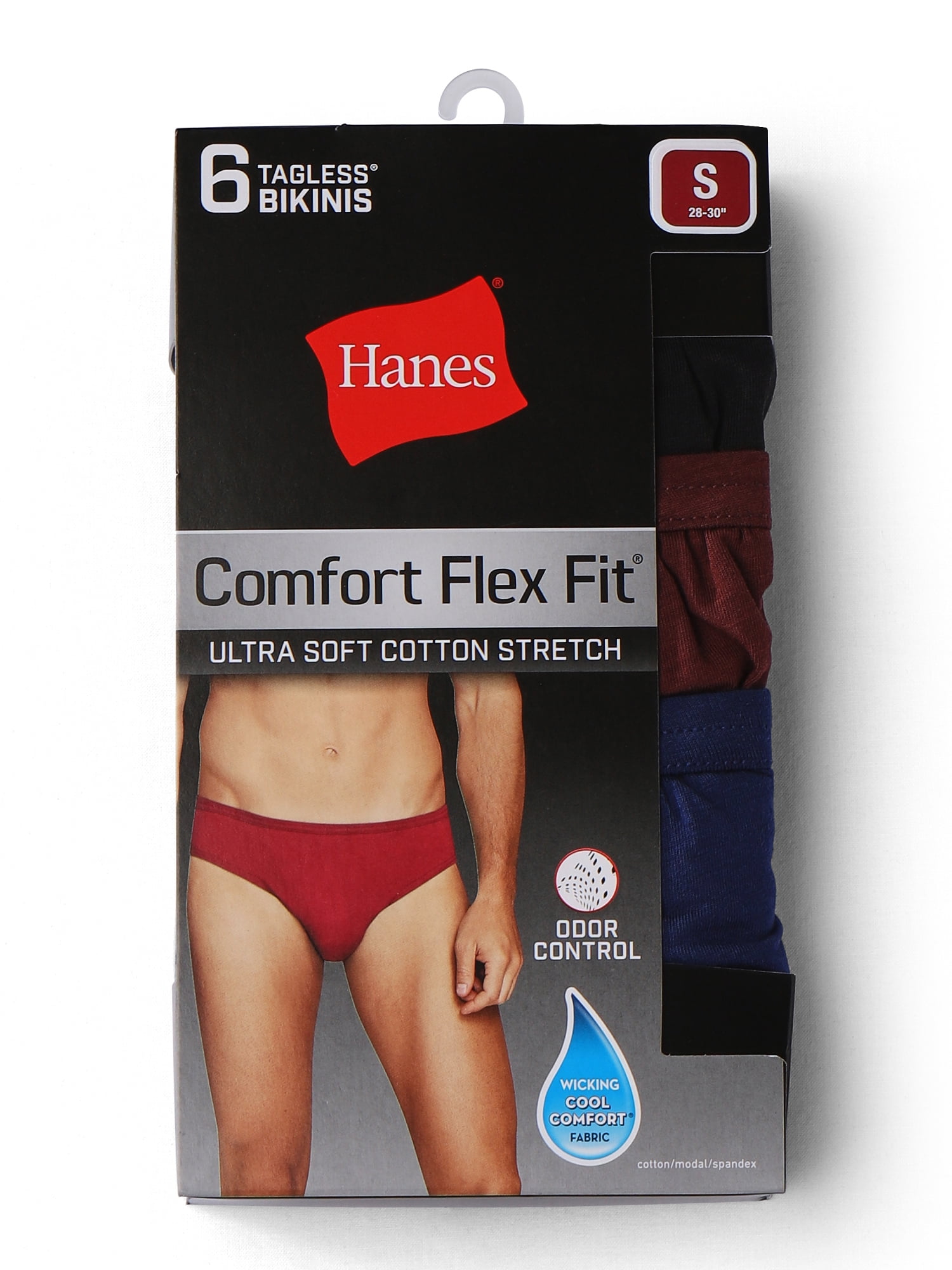Hanes Men's Comfort Flex Fit Ultra Soft Cotton Stretch Bikinis, 6