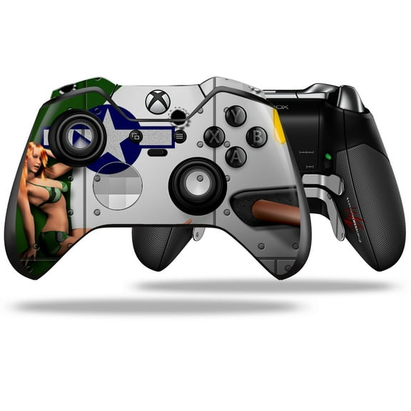 WWII Bomber War Plane Pin Up Girl - Decal Style Skin fits Microsoft XBOX One ELITE Wireless Controller (CONTROLLER NOT INCLUDED) by WraptorSkinz