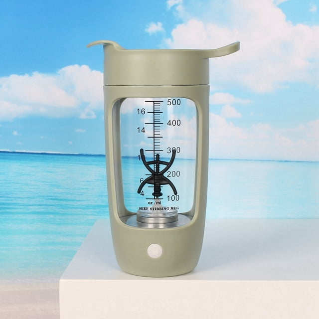 USB Protein Shake Bottle Shaker Cup Fully Automatic Mixing Cup Rechargeable Sports Portable Protein Powder Shaker Cup Rabbit Tumbler Set Big for Women Vacuum Mug 10oz Reusable Glass Cup Set Wooden