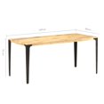 thumbnail image 4 of vidaXL Dining Table 160x80x76 cm Solid Mango Wood, 4 of 5