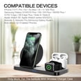 thumbnail image 2 of 3 in 1 Wireless Charging Station for Apple Products, 15W Foldable Fast Wireless Charging Dock for Multiple Devices, iPhone 11/11 Pro Max/XR/XS/X Samsung/Apple Watch 6/5/4/3/2/1 SE. Airpods, 2 of 8