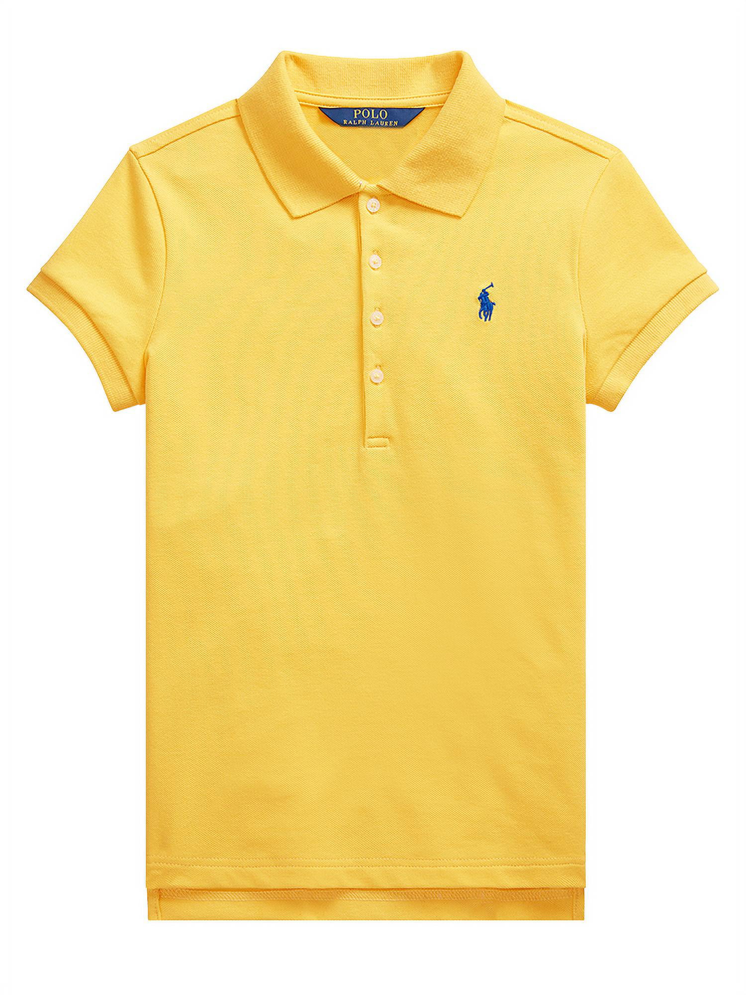 Ralph Lauren Girls Tennis Tail Polo Shirt - Chrome Yellow, Size 4/4T -  