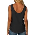 thumbnail image 5 of Siminsem Women's V Neck Button Down Tank Top Sleeveless Blouse with Chest Pocket Loose Fit Cotton Basic T-Shirt for Summer Casual Work Layering, Black, 2XL, 5 of 8