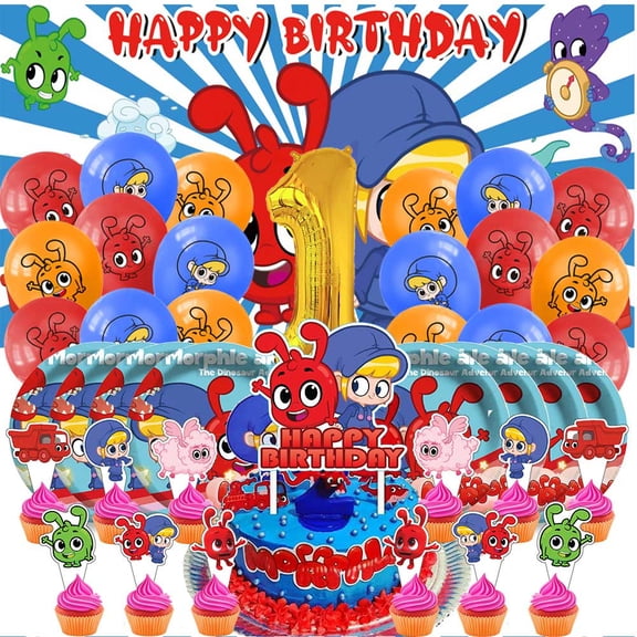 My Magic Pet Morphle Balloons Party Supplies 1st Decor Tableware Birthday Cake Topper Decorations Banner Backdrop