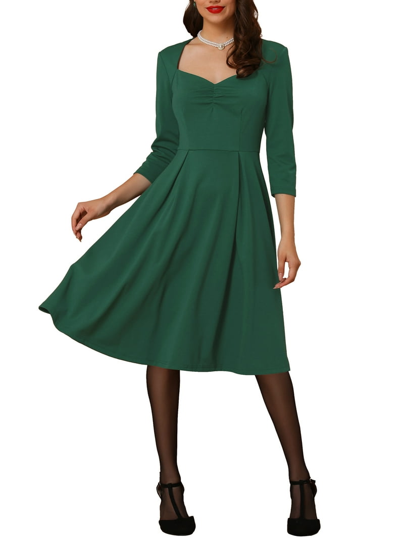 green emerald velvet dress Long Sleeve Long Wedding-Guest Dress 7482 Emerald / 2 main image 1