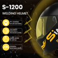 thumbnail image 2 of Casco de Soldadura S SIMDER S-1200 con Oscurecimiento Automático y Lente de 11x9 cm, 2 of 9