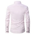thumbnail image 2 of SWSMCLT Men's Long Sleeve Shirts Button Down Lapel Collar Collared Wrinkle-Free Slim Fit Business Formal Tops Lightweight Solid Plain Casual Pink 38, 2 of 2