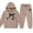 Khaki#9527, variant on BOOMNY Girls Outfit 2 Peice Sets Graphic Long Sleeve Tops Pants Sets for Kids Soft Clothing Set