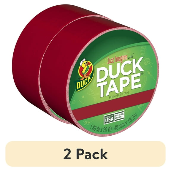 (2 pack) Duck Brand 1.88 in. x 20 yd. Red Colored Duct Tape