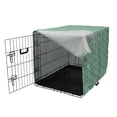 thumbnail image 3 of Antique Oriental Dog Crate Cover, Continuous Eastern Style Simplistic Leaves Arrangement Pattern, Easy to Use Pet Kennel Cover Small Dogs Puppies Kittens, 7 Sizes, Jade Green and White, by Ambesonne, 3 of 6