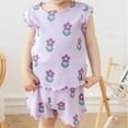 thumbnail image 6 of Odeerbi 2-9 Years Toddler Girls Summer Outfits Lettuce Trim Floral Cotton Short Sleeve T-Shirt Shorts Two-piece Set Flower Print Loungewear Toddler Girls Clothes, 6 of 6