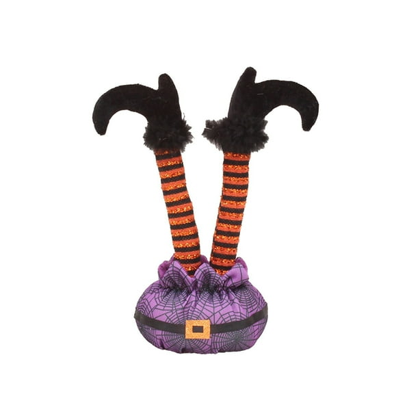 Halloween Upside Down Leg Photography Prop Striped Decoration, 11.4 Legs for Halloween Decorations Stuck Tree Topper Decorations Upside Down Leg for Indoor or Outdoor Holiday Decor Party Ornaments