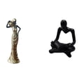 thumbnail image 1 of Figura de escritorio,Figuritas africanas,artesanías,artículos de escritorio coleccionables,Estatua de dama tribal,pieza de arte para decoración del hogar,Figura de pensador abstracto,Estatua, 1 of 8