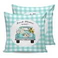 thumbnail image 7 of Outdoor Throw Pillow Cover Teal Green and White Buffalo Plaid Car Waterproof Cushion Covers 2 Pack Spring Sunflower Daisy Pillow Cases Home Decoration for Patio Garden Couch Sofa, 7 of 7