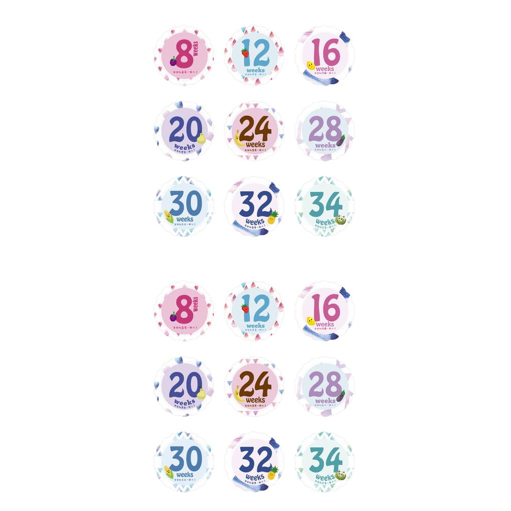 Deinbe 14 Sheets/Set Newborn Baby Month Milestone Sticker Pregnant Women Belly Monthly Photograph Stickers Weeks Photo Picture Props 
