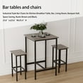 thumbnail image 5 of Bar Table Set with 2 Stools,Modern Industrial Minimalist 35.43" Counter Height Table & Stools for Kitchen, Bar, Small Spaces, Rustic MDF & Iron Frame,Grey, 5 of 10