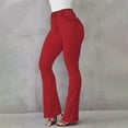thumbnail image 2 of Womens Plus Size Flare Jeans High Waisted Butt Lifting Stretchy Bell Bottom Denim Pants for Women Jean Trousers (5X-Large, Red), 2 of 6