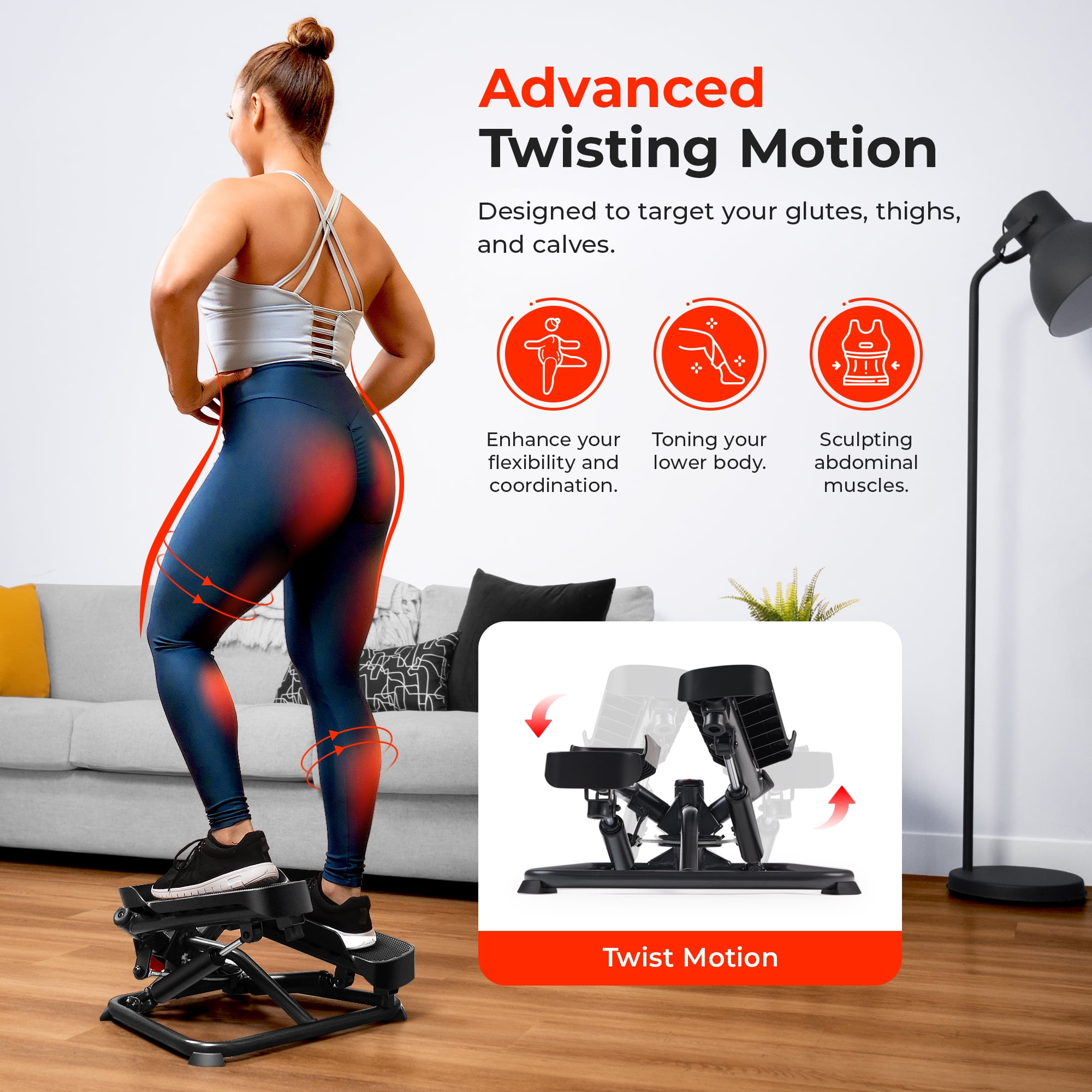 EGIZO TRS Smart Fit 3.5号 30g Smart Twist Exercise Stepper Machine | Sunny Health & Fitness