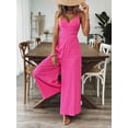 thumbnail image 5 of Zukuco Women's Elegant Sleeveless Jumpsuit - V-Neck Wide Leg Romper with Back Bow, Summer Casual Beachwear Vacation Outfit, S, 5 of 8