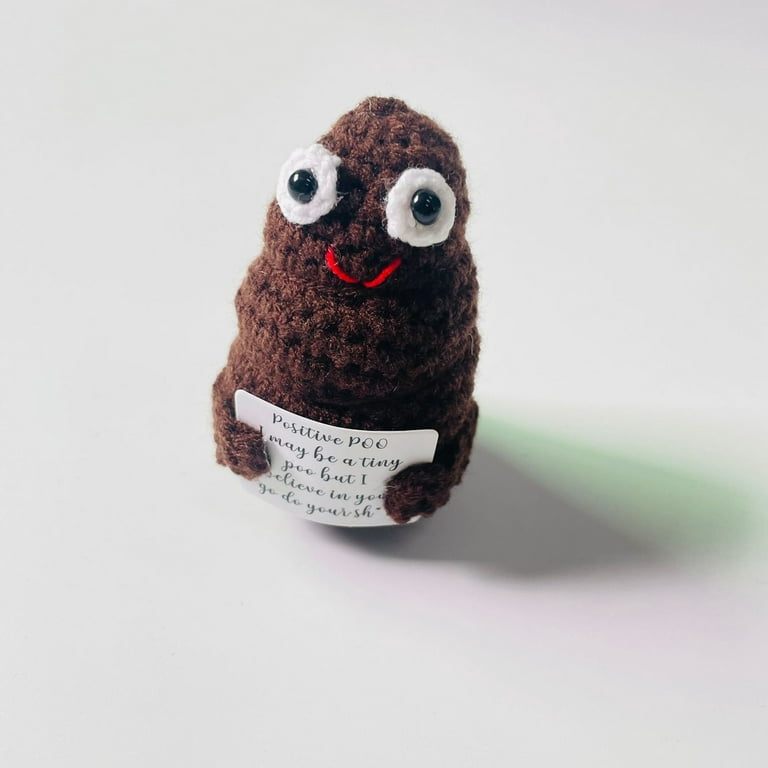 1pc Handmade Poop Emoji Amigurumi Crochet Doll Keychain Pendant
