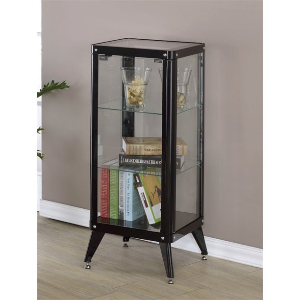 Furniture Of America Elton Modern Metal Display Cabinet In Black Walmart Com Walmart Com