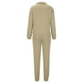thumbnail image 6 of YUGYXL 2 Piece Activewear Outfits for Women Half Zip High Neck Solid Color Sweatshirt and Loose Sweatpants Thin Fleece Jogger Tracksuit Set Khaki,S, 6 of 6