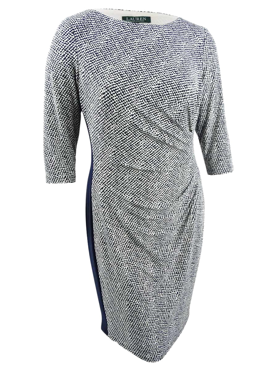 ralph lauren two tone jersey dress