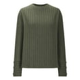 thumbnail image 5 of AherBiu Knit Tops for Women Long Sleeve Ribbed Crewneck Fall Casual Fitted Warm Pullover Sweater Top, 5 of 7