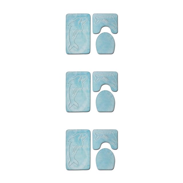 relayinert 3pack/lot Non-Slip And Absorbent Bathroom Mat Set Feet Dry And Fresh Anti-slip Polyester Non-Slip Chenille Bath Rug PJ210908-A010 3Set