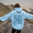 thumbnail image 7 of Long Sleeve Shirts for Women Fall Winter Loose Fit Hooded Kimono Off the Shoulder Hoody Floral Hoodie Cotton Hoodies (Sky Blue,M), 7 of 7