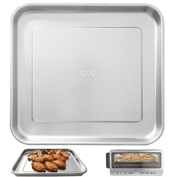 GCQ Stainless Steel Grill Pan for Ninja SP151 8-in-1 Flip Toaster Oven Air Fryer, 12.9 x 11.5 Inch Sheet Pan Air Fryer Replacement Accessories, Dishwasher Safe
