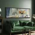 thumbnail image 3 of Large Framed Canvas Print Sunlit Breakfast Table with Flowers - Cozy Still LifeWall Art Decorative Ready to Hang Painting for Living room Bedroom 60x20 inches Black Frame, 3 of 9