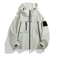 thumbnail image 3 of IYTR Men's Lightweight Windbreaker Jacket Hooded Zipper Outdoor Sport Coat Water Lightweight Jacket Black S-3XL White M, 3 of 7