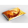 thumbnail image 2 of Ambesonne Tropical Pillow Sham 2 Pack, Majestic Sunset View, 30"x20", Burnt Orange, 2 of 3