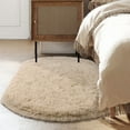 thumbnail image 5 of SARAG Fluffy Bedroom Rug, Small Oval Area Rugs, Camel Shag Bedside Carpet for Kids Room Nursery Dorm Cute Fuzzy Indoor Decor for Boy and Girl, 2.6 x 5.3 Feet, 5 of 9