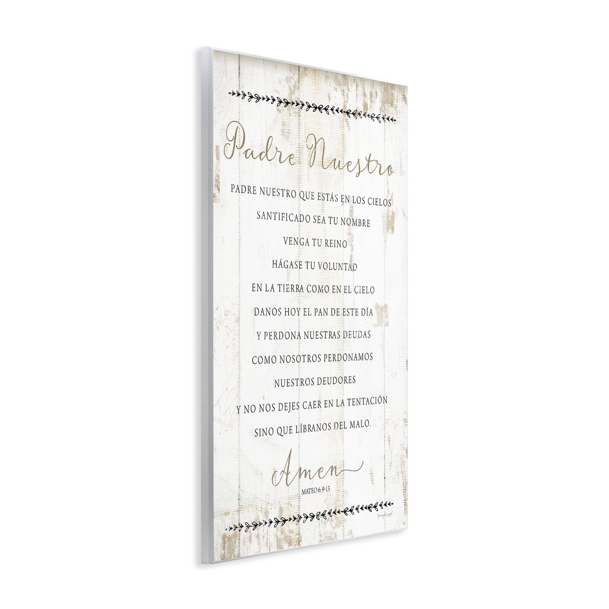 Stupell Industries Padre Nuestro Oración Religious Quotes and Sayings Painting Unframed Art Print Wall Art, 15 x 10